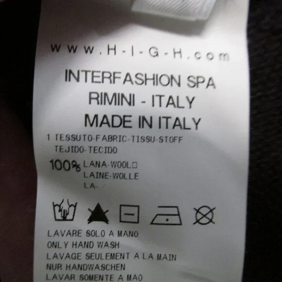 HIGH Womens S Navy Blue Wool Turtleneck Short Sweater Long Sleeve Lightweight - Picture 14 of 16